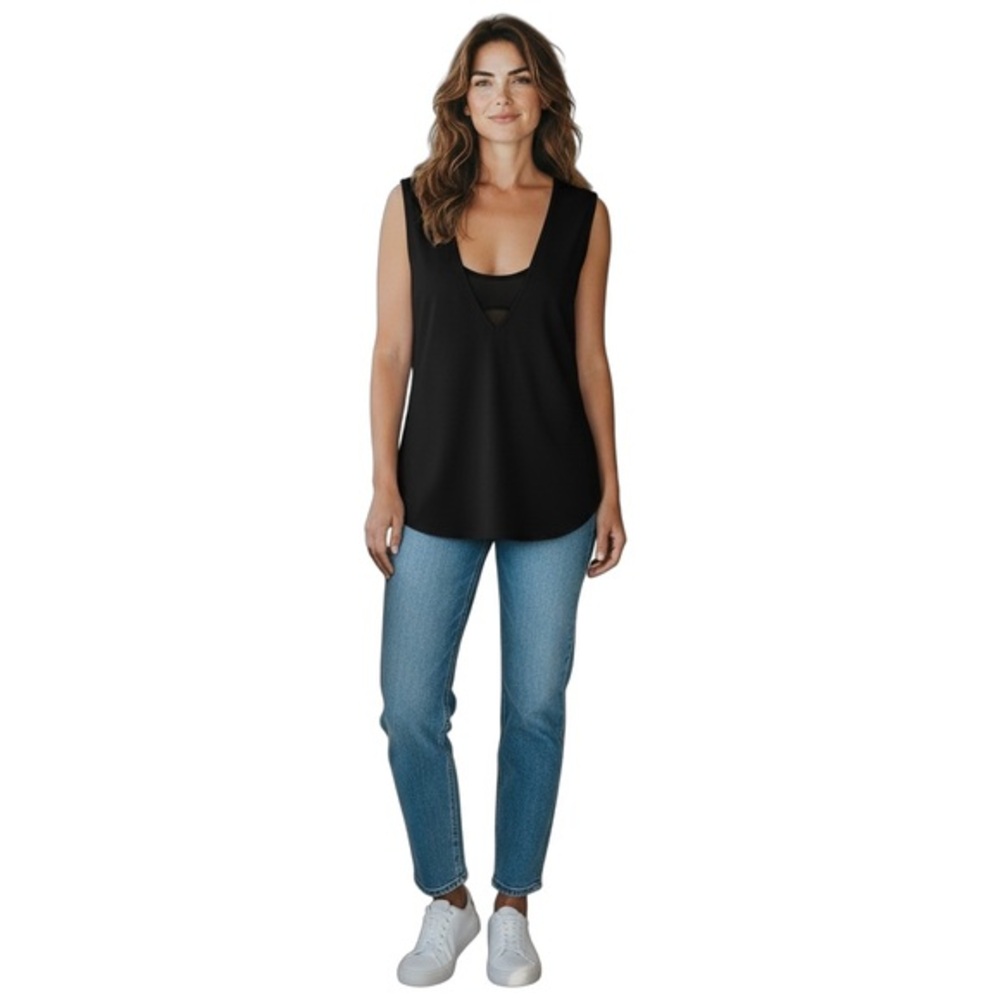 Sweet Pea by Stacy Frati Black Tank Top Size Large